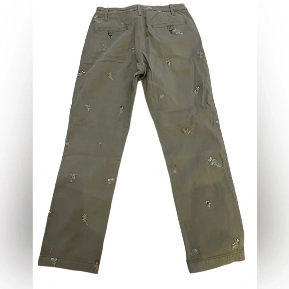 NWT Driftwood Embroidered Flowers on Olive Chinos size 25 - Picture 2 of 9
